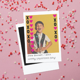 Kids Valentine Instant Photo Card   Black & Red