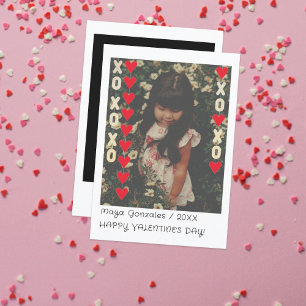 Kids Valentine Instant Photo Card   Gold & Red
