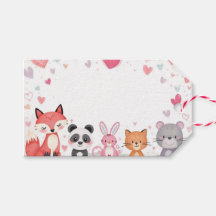Kids Valentine Treat Bag Tags | Cute Animals