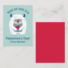 Kids Valentine Yeti Card