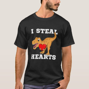 Kids Valentines Day Boy Dinosaur Son Rex I Steal H T-Shirt