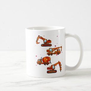 Kids Valentines Day Construction Trucks Boys Kids  Coffee Mug