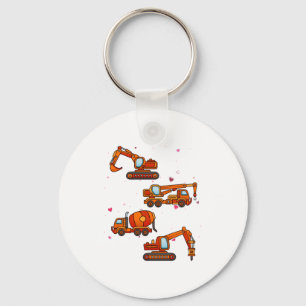 Kids Valentines Day Construction Trucks Boys Kids  Keychain