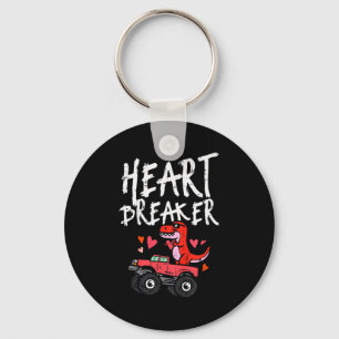 Kids Valentines Day Dino Truck Heartbreak Toddler Keychain