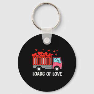 Kids Valentines Day Dump Truck Loads Of Love Boys Keychain