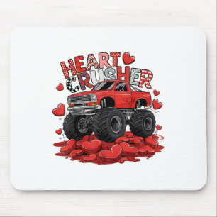Kids Valentines Day Monster Truck Boys Toddler Cru Mouse Pad