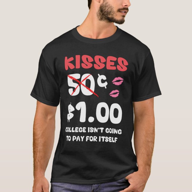Kids Valentines Day Shirt For Boys Funny Kisses On (Front)