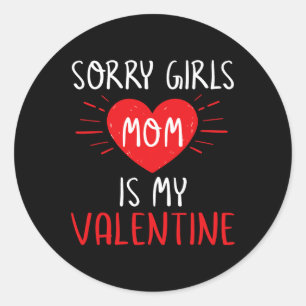 Kids Valentines Day Toddler Boys Shirt Mommy Is My Classic Round Sticker