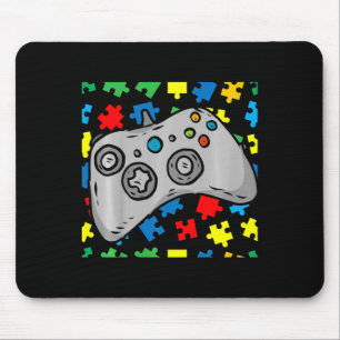 Kids Video-game Controller Autism Awareness Puzzle Mouse Pad