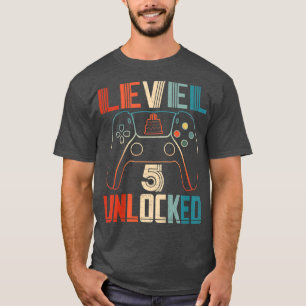 Kids Video Game Controller Unlocked Level 5 Birthd T-Shirt