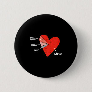 Kids Video Games Pizza Wifi Mom Heart Kid Baby Boy 2 Inch Round Button