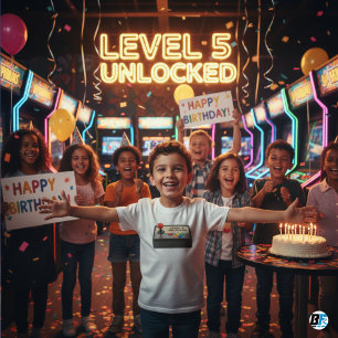 Kids Video Gaming Level 5 Unlocked T-Shirt