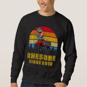 Kids Vintage Awesome Since 2012 Rex Monster Truck Sweatshirt