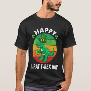 Kids Vintage Happy St Pat Trex Day Dino Patricks D T-Shirt
