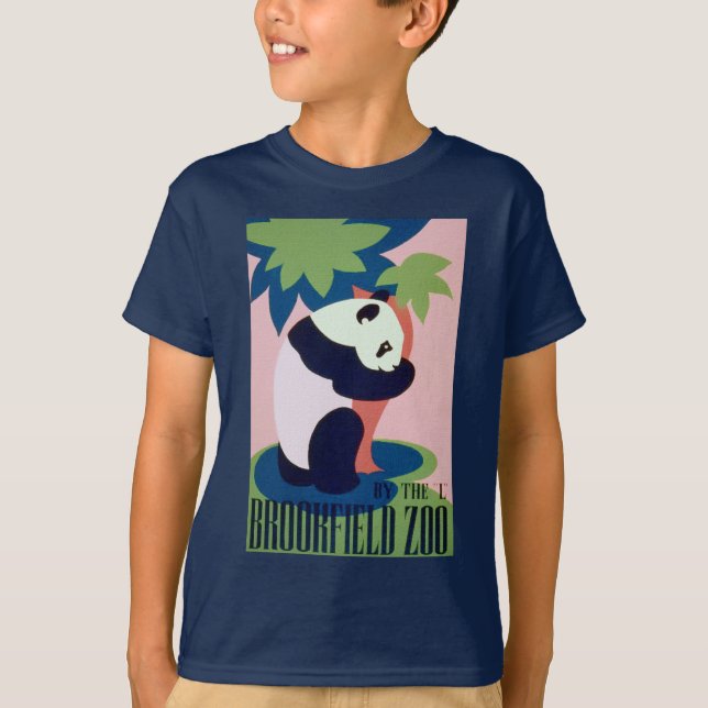Kids Vintage WPA Brookfield Zoo Panda T shirt (Front)