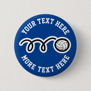 Kid's volleyball Birthday party favor custom name 2 Inch Round Button