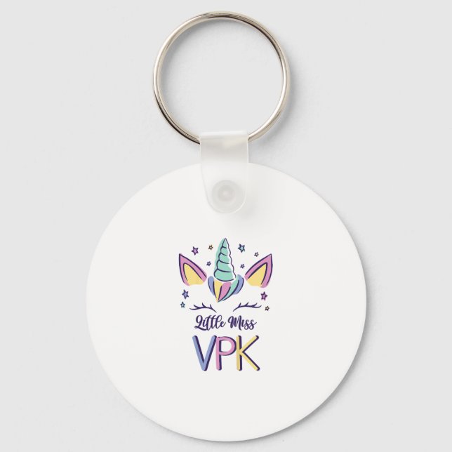 Kids VPK Girl First Day Little Miss VPK T-Shirt Keychain (Front)
