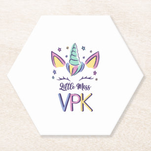 Kids VPK Girl First Day Little Miss VPK T-Shirt Paper Coaster