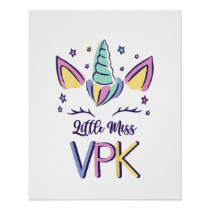 Kids VPK Girl First Day Little Miss VPK T-Shirt Poster