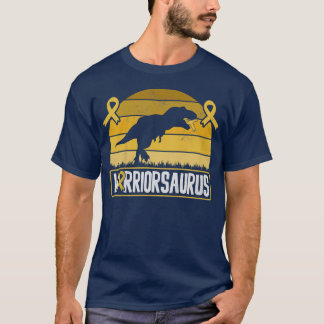 Kids Warriorsaurus Childhood Cancer Awareness Warr T-Shirt