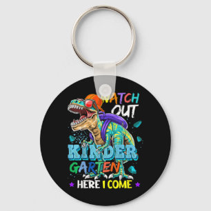 Kids Watch Out Kindergarten Here I Come Dinosaurs Keychain