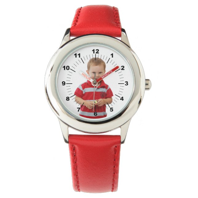 Kid's Watch - Personalized - Red Numbered (Front)