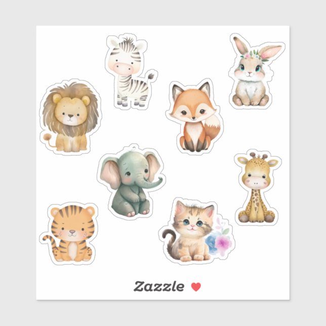 Kids Watercolor Animals (Sheet)