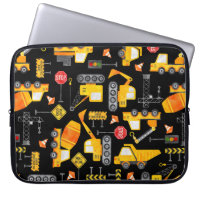 Kids Watercolor Construction Vehicles Pattern