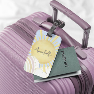 Kids Watercolor Sunshine  Luggage Tag