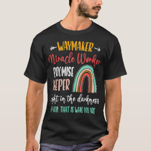 Kids Waymaker Miracle Worker Rainbow, Christian  T-Shirt