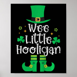 Kids Wee Little Hooligan Retro St Patricks Day Kid Poster