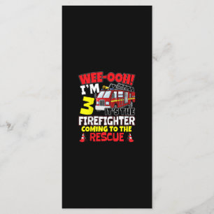 Kids WEE-OOH! Im 3 Firefighter Fire Truck Gift Menu