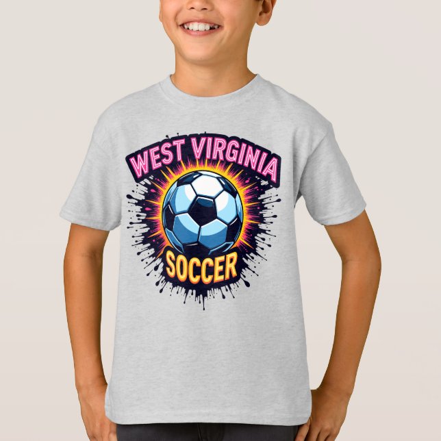 Kids West Virginia Soccer T-Shirt – WV Pride (Front)