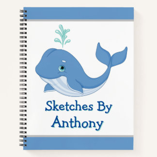 Kids Whale Custom Sketch Notebook