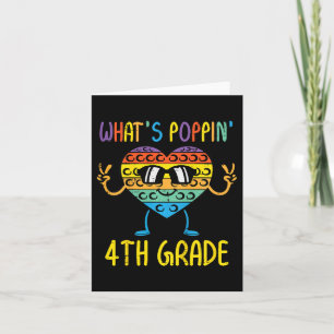 Kids Whats Poppin 4th Grade Heart Fidget Pop It Fi Card
