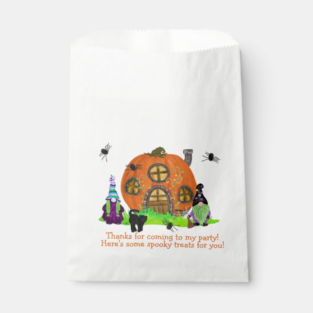 Kids Whimsical Gnomes Halloween  Favour Bag (Front)
