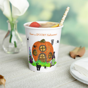 Kids Whimsical Gnomes Halloween Paper Cups