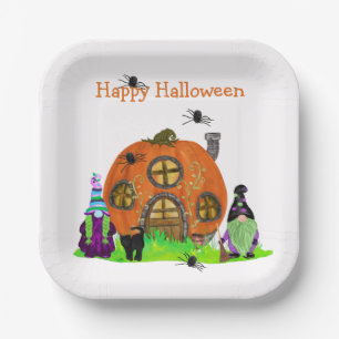 Kids Whimsical Gnomes Halloween  Paper Plate