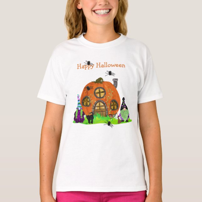 Kids Whimsical Gnomes Halloween  T-Shirt (Front)
