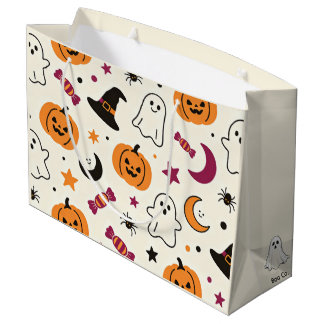 Kids Whismical Halloween Cream Tone Large Gift Bag