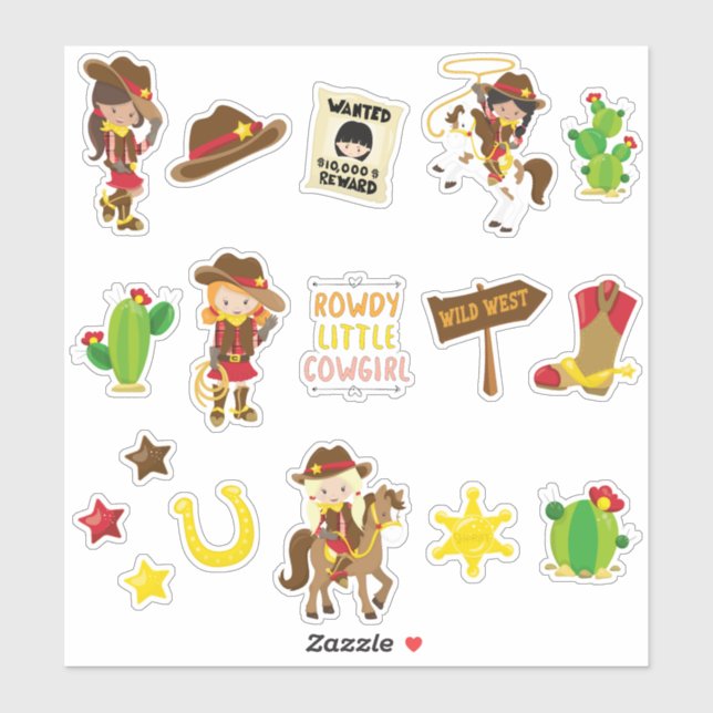 Kids Wild West Cowgirls (Sheet)