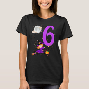 Kids Witch Birthday Party 6 Years Theme Magic T-Shirt