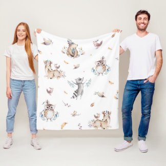 Kids Woodland Animal Blankets