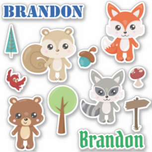 Kids Woodland Animals Personalized Fun set