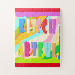Kids word education puzzle big bright bold colours