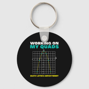 Kids Working Quads Math Saying Humor Keychain