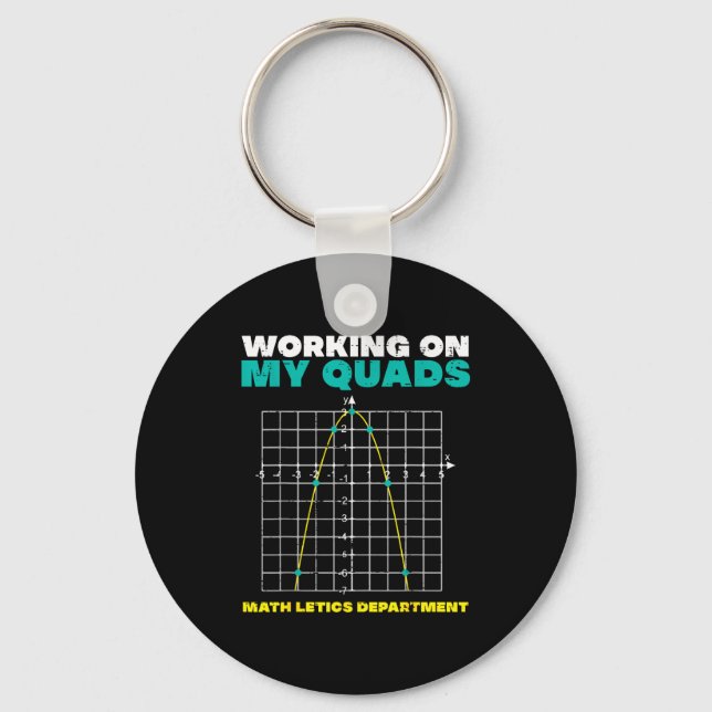 Kids Working Quads Math Saying Humor Keychain (Front)