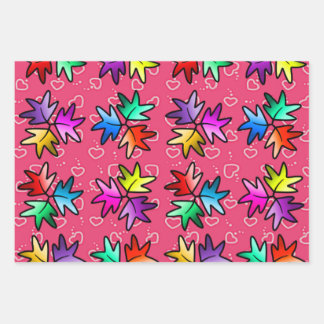 Kids wrapping paper of  heartstopper leaves 