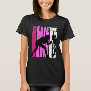 Kids Wrestling Pink Team Fan Believe Motivational  T-Shirt