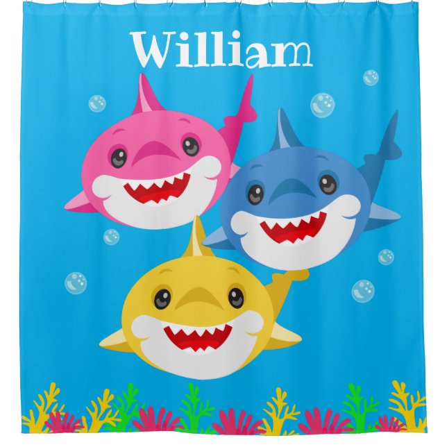 Kids Yellow Shark & Family Personalized  (Front)